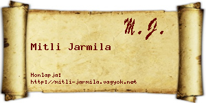 Mitli Jarmila névjegykártya